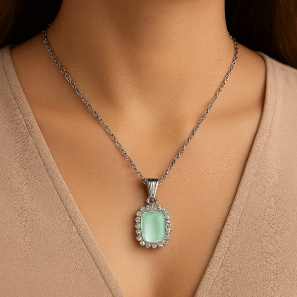 "Moonlit Grace" – Silver Pendant Necklace