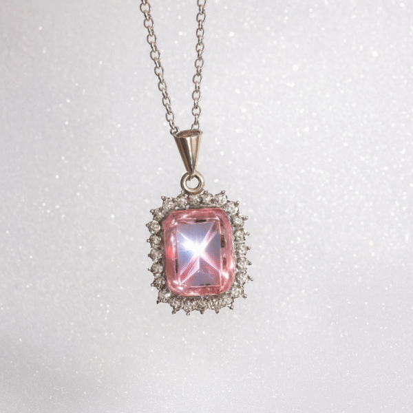 Annisu Elegant Pink  Stone Pendant Necklace