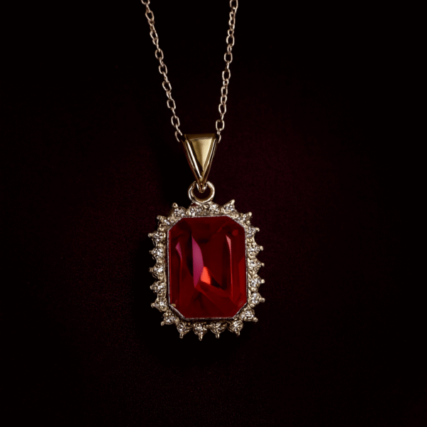 Annisu Elegant Red Stone Pendant Necklace
