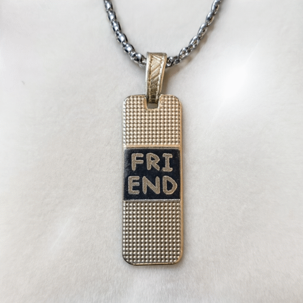 Annisu Silver Friendship Pendant Necklace – “FRI END” Engraving