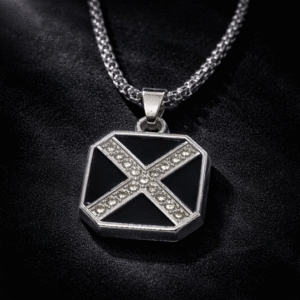 Annisu Obsidian Cross Luxe Pendant Necklace