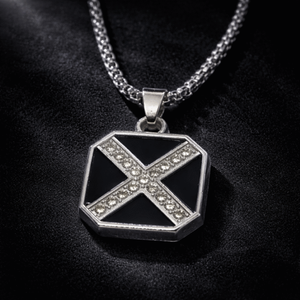 Annisu Obsidian Cross Luxe Pendant Necklace
