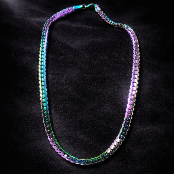 Annisu Multi 3 mm Prism Glow Cuban Chain for Men