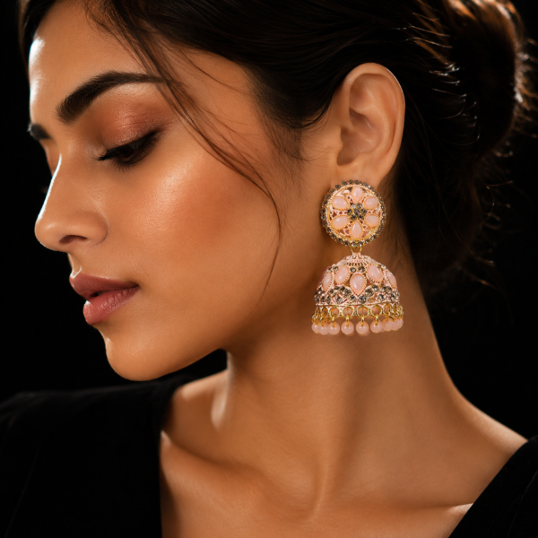 Annisu's Big light Pink  Colour Jhumkha Earring for Women & Girls