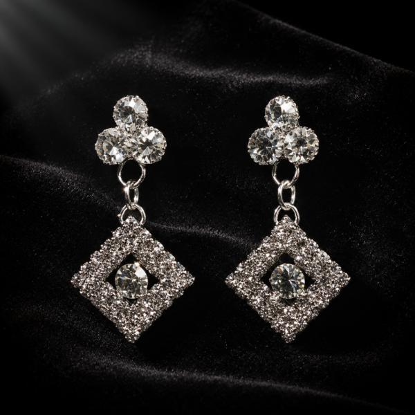 Annisu's Silver Stone Earring for Women & Girls