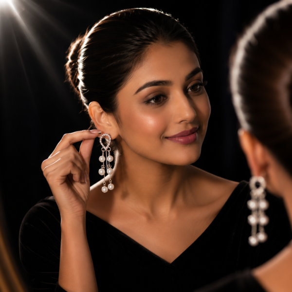 Annisu's white  moti Earring